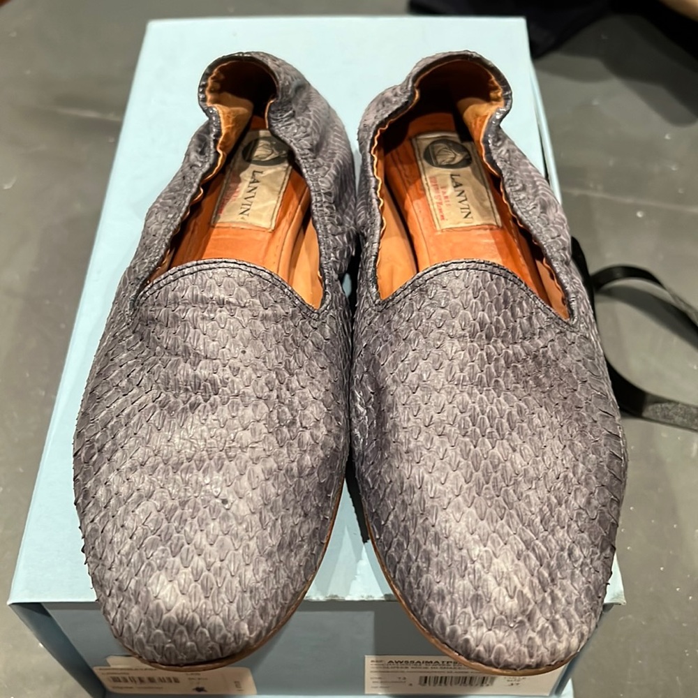 LANVIN Snake Slipper flats in Blue size 37